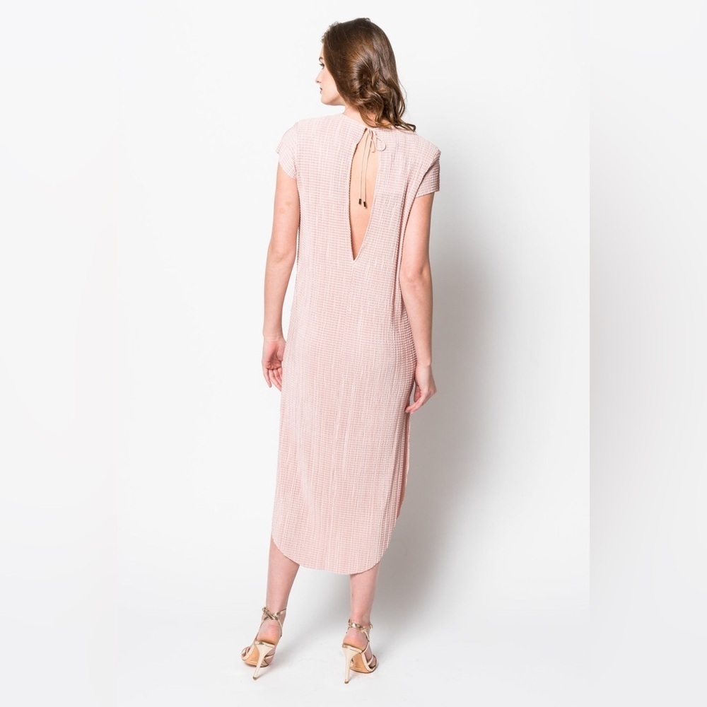 NWT Sabina Musayev Shirin Cap Sleeve Midi Dress In Powder Pink- Size Small - Picture 2 of 6